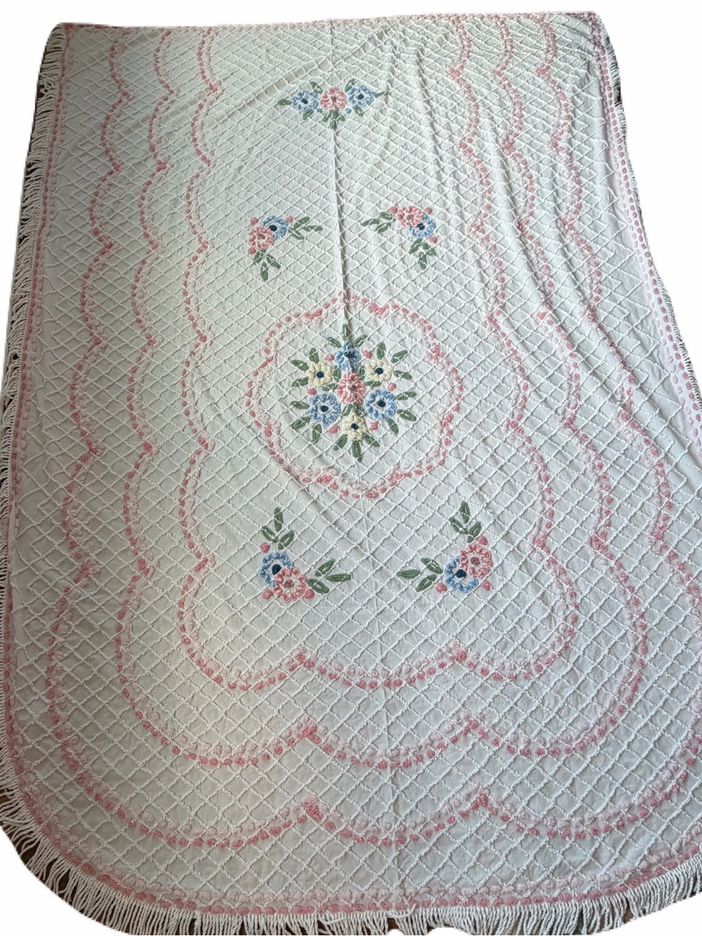 Vintage Chenille Bedspread Cabin Crafts Needletuft Original Cottagecore - Picture 3 of 10
